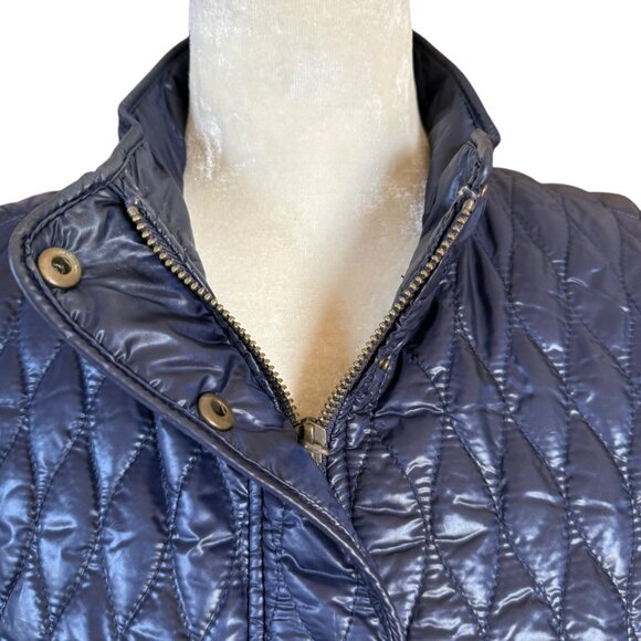 Talbots Petites blue sleeveless mock neck puffy vest women's size SP - Picture 5 of 12